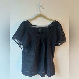 J Crew Cotton Silk Eyelet Blouse